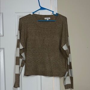 Blu Pepper Brown and White Striped Sweater